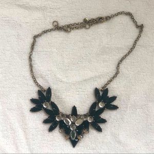 Black and Rhinestone bib necklace